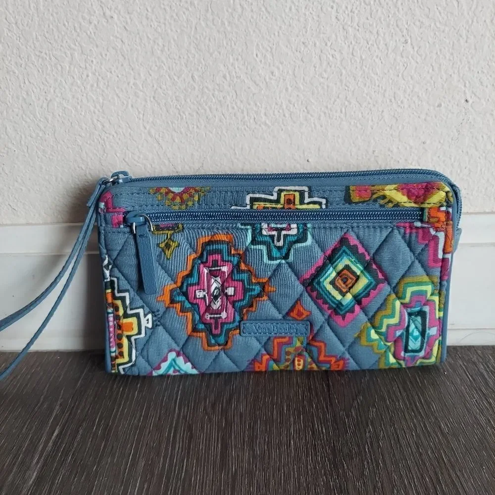 Vera Bradley RFID Front Zip Wristlet in Painted Medallions